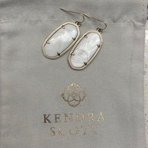 Kendra Scott White & Gold earrings
